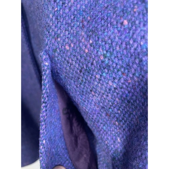 Vintage Jimmy Hourihan Of Dublin Donegal Tweed Purple Wool Coat Size 10 Ireland - Picture 4 of 7